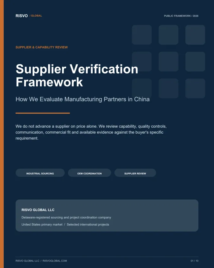 Cover of the Supplier Verification Framework